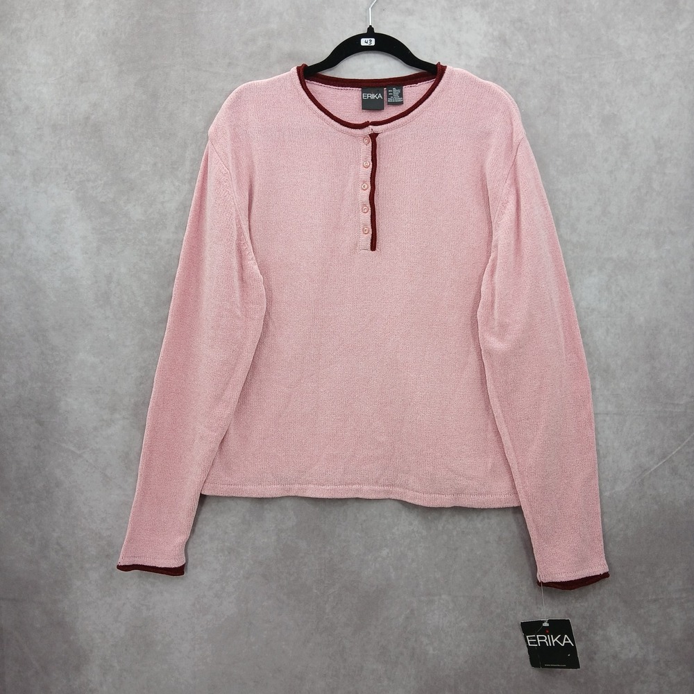 Pink Rhinestone Cozy Y2K Romantic Cottage Coquette Chic Pullover Sweater XL